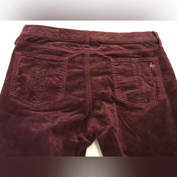 Rag & Bone Skinny Burgundy Velvet Jeans/Pants - Picture 8 of 9